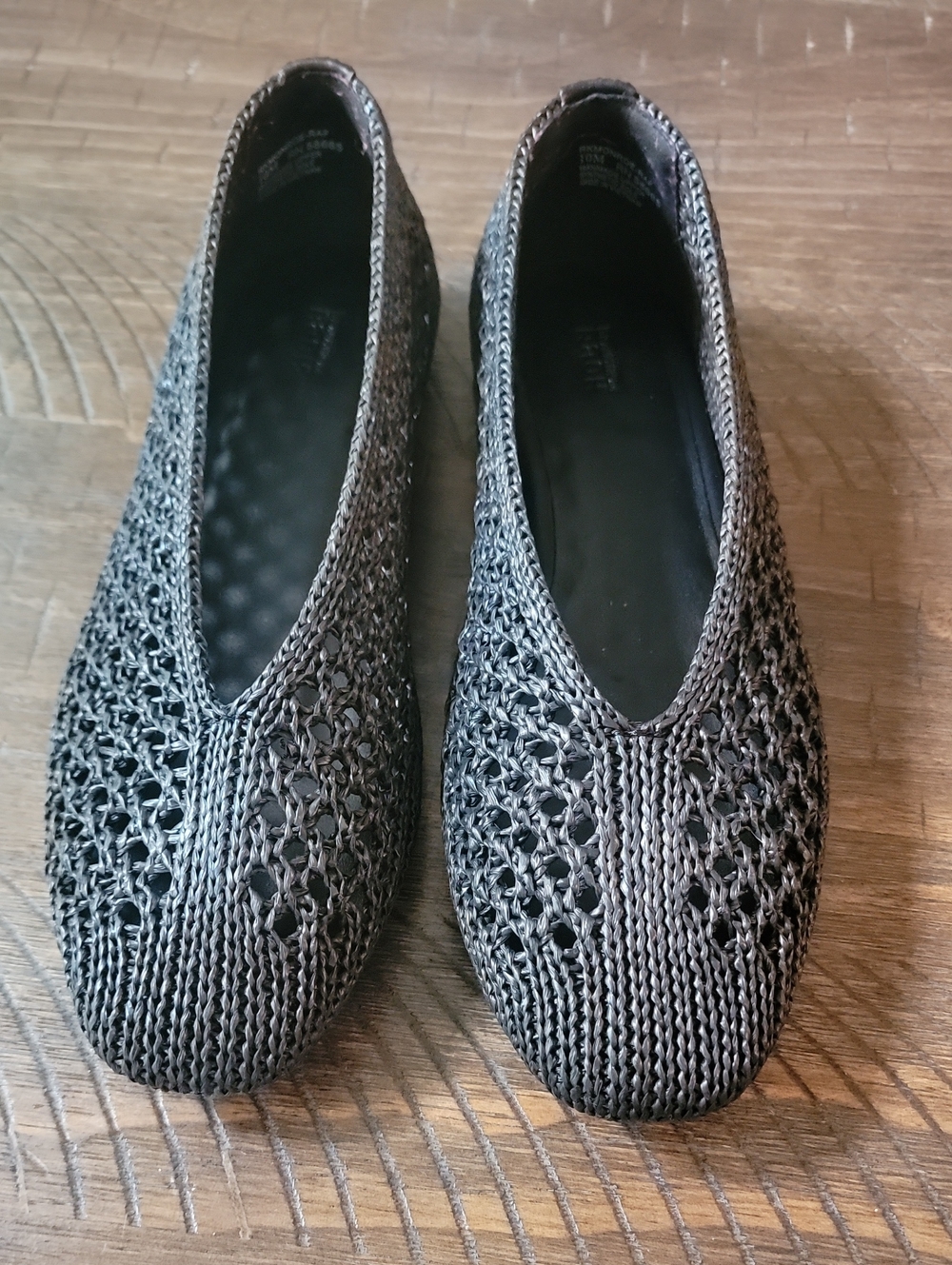 Nordstrom Black Crochet Knit Ballet Flats